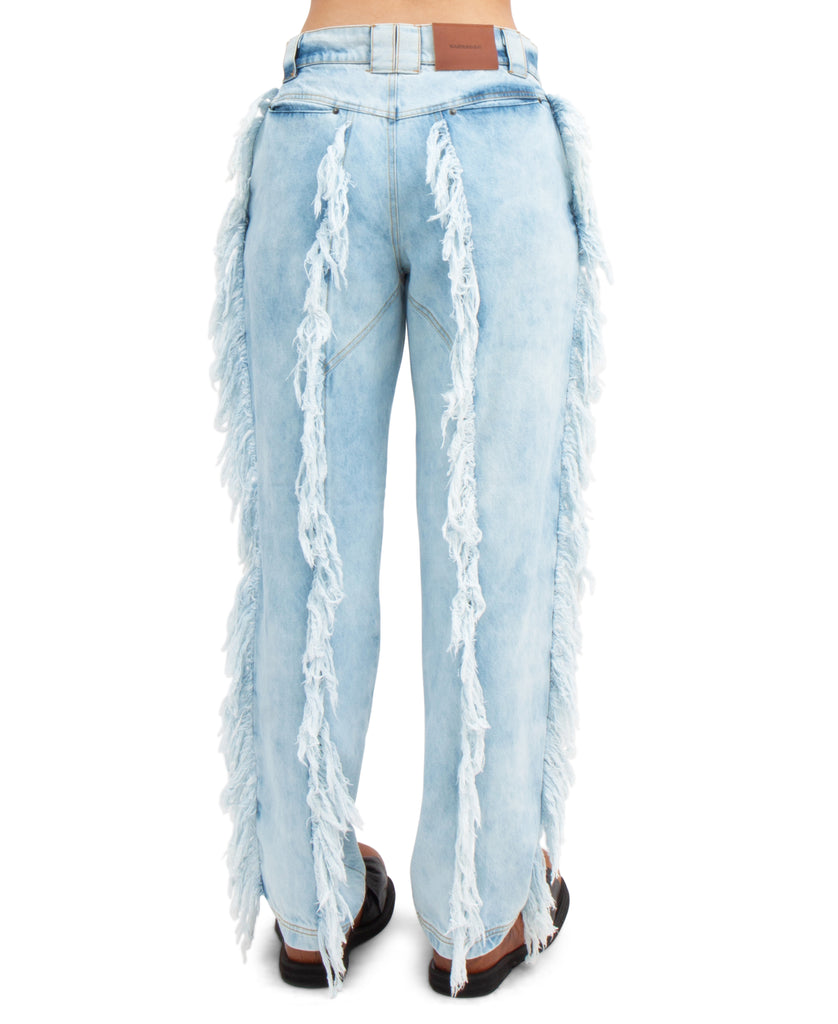 FRAYED LIL STAR JEANS BLEACHED