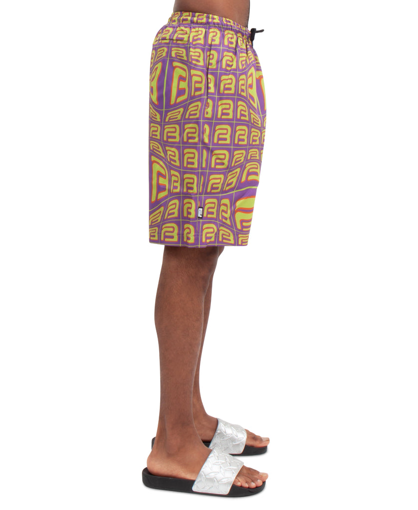 PURPLE + CITRON MONOGRAM SHORTS *online exclusive*