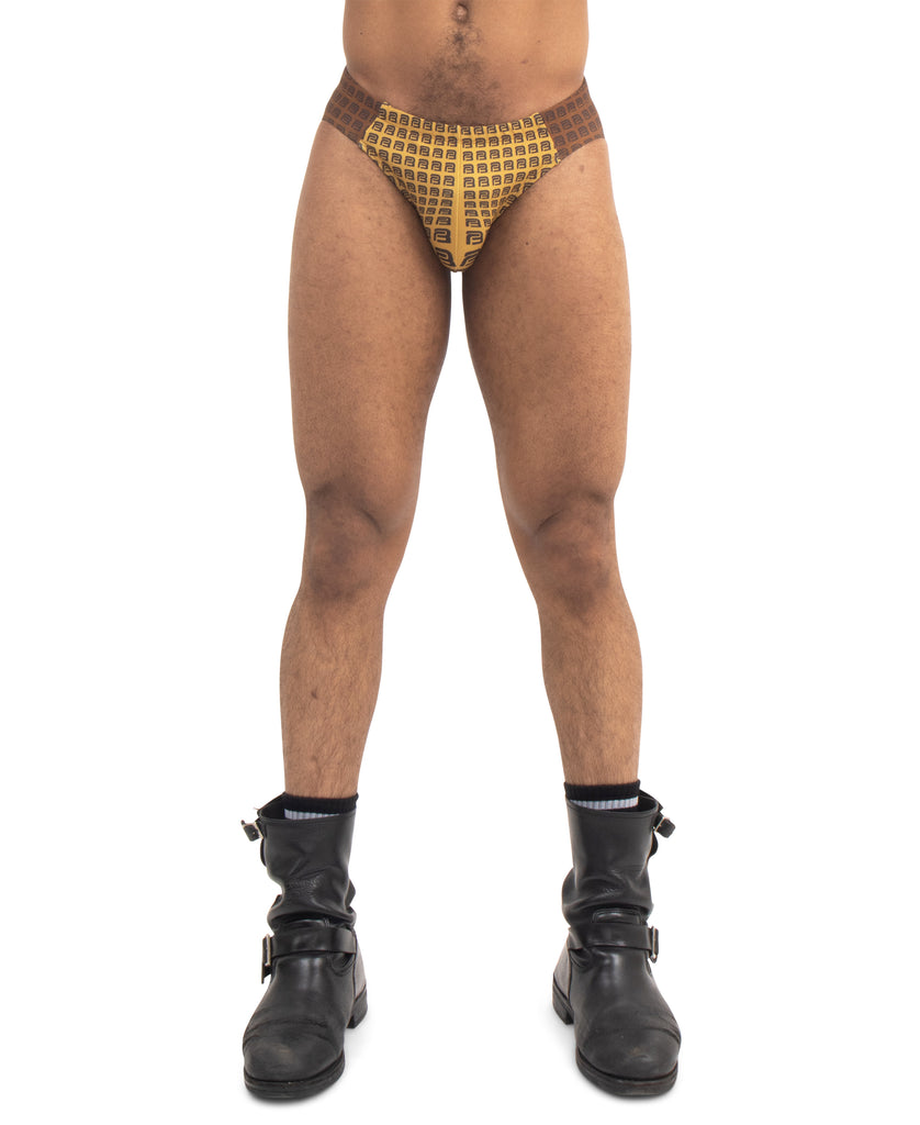 BROWN/TAN B-KINI SWIM BRIEF