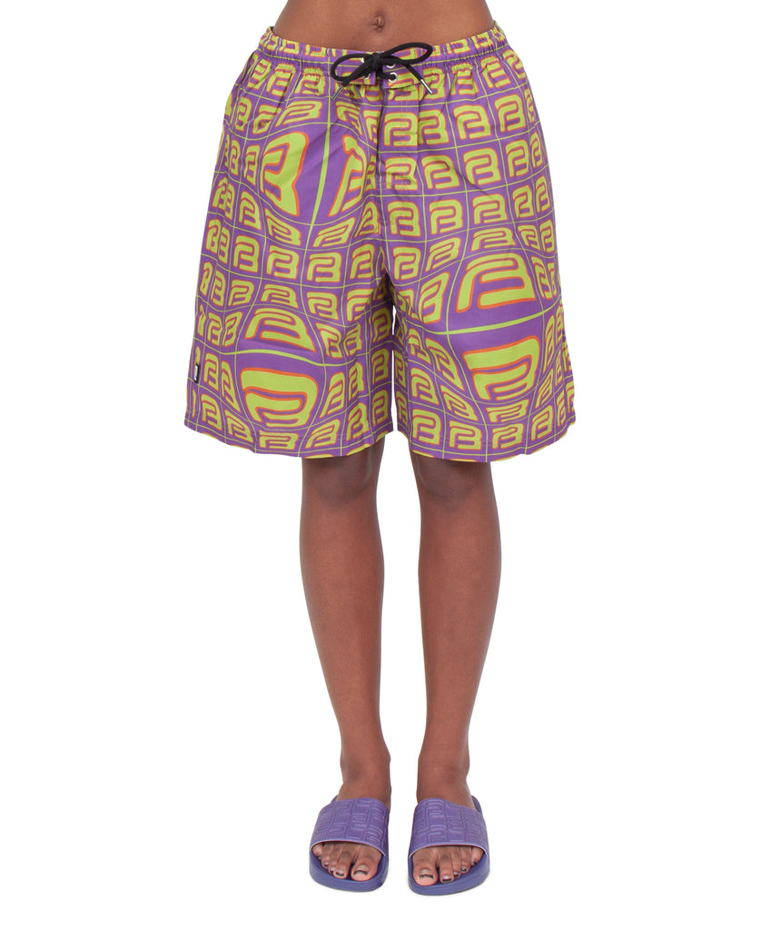PURPLE + CITRON MONOGRAM SHORTS *online exclusive*