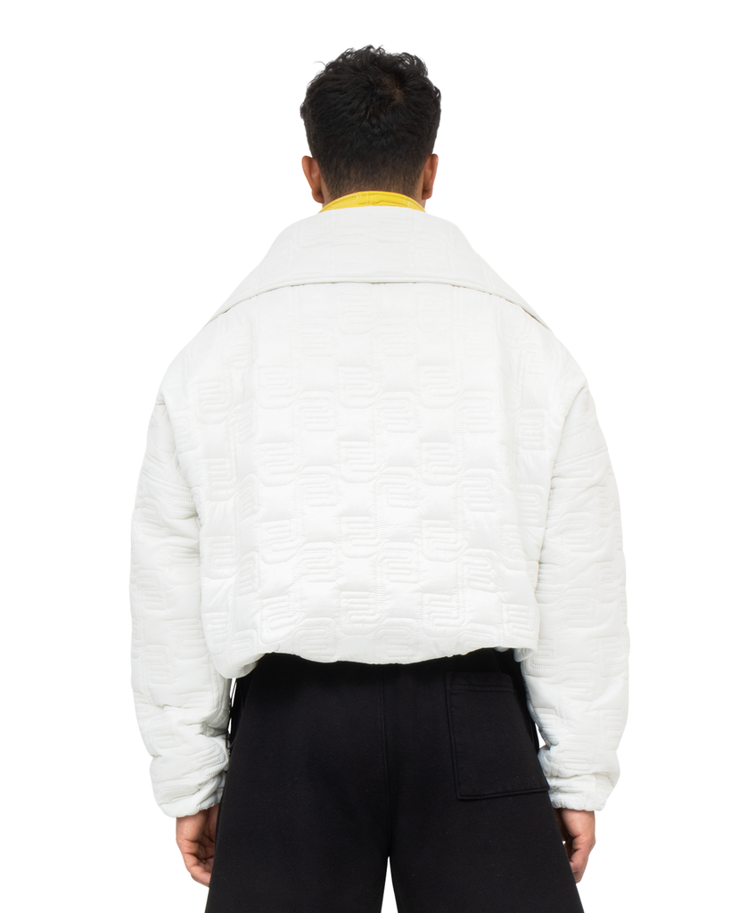 FUNNEL NECK QUILTED CROP PULLOVER *online exclusive*